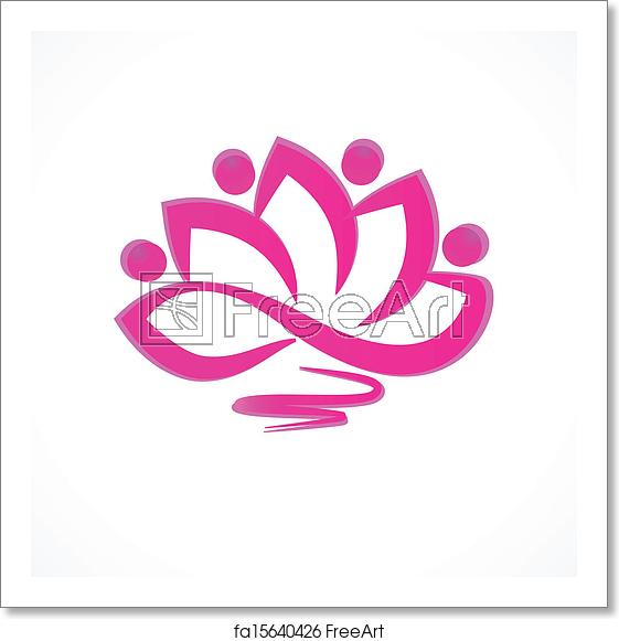 561x581 Free Art Print Of Pink Lotus Flower Icon Vector Freeart