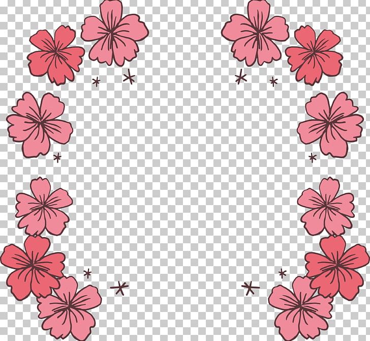 728x670 Pink Cherry Blossom Icon Png, Clipart, Blossom, Border, Border