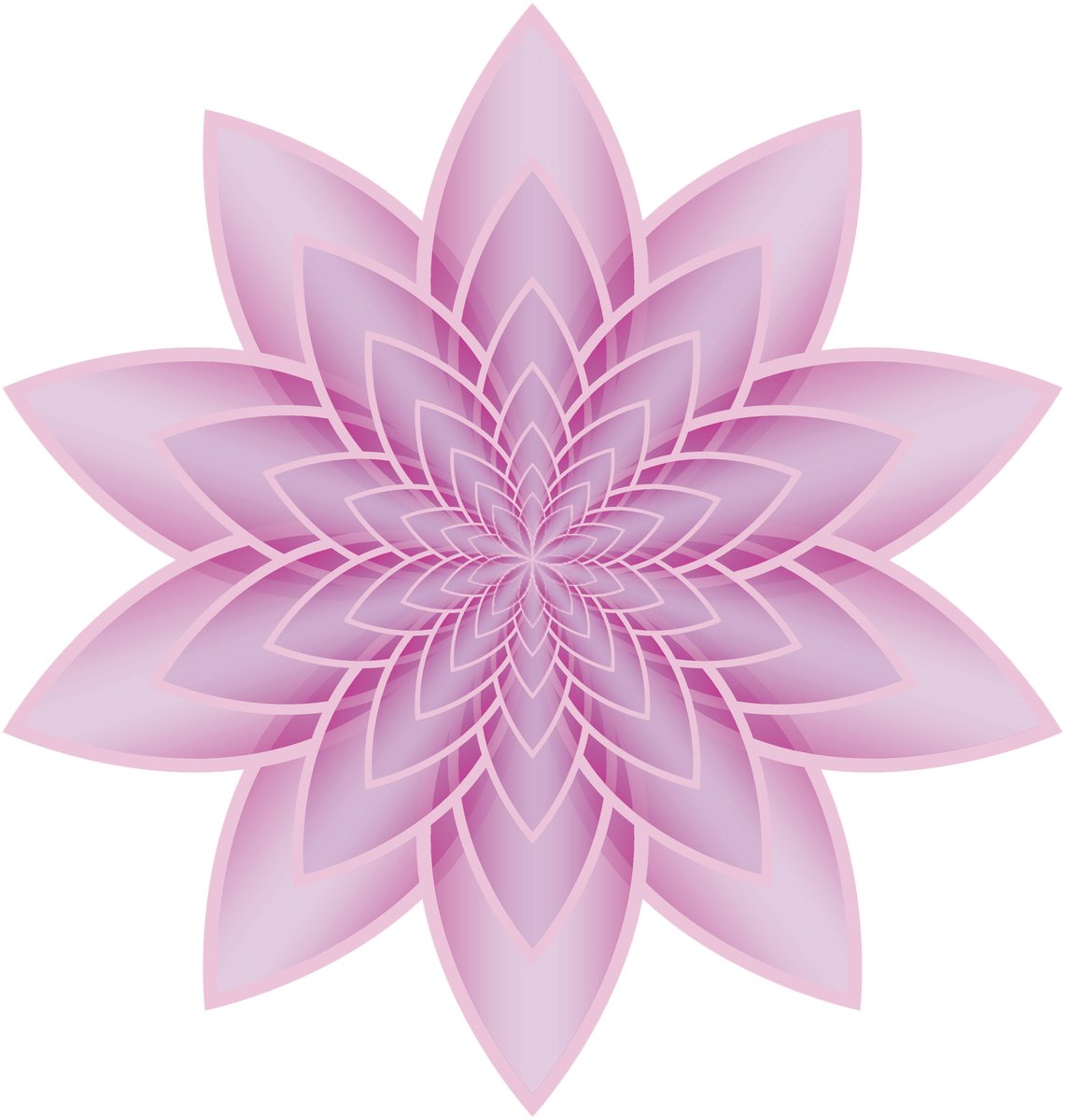 1144x1200 Pretty Ombre Pink Optical Illusion Lily Lotus Flower Icon Vinyl