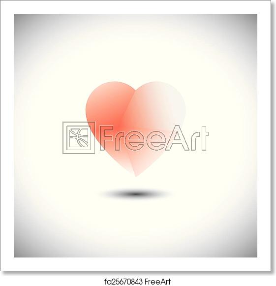 561x581 Free Art Print Of Light Transparent Heart Icon Representing Love