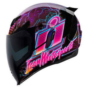 300x300 Icon Airflite Neon Pink Purple Synthwave Motorcycle Helmet +
