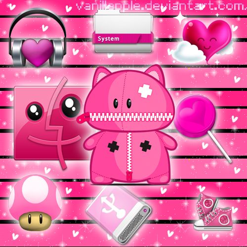 500x500 Cute Pink Icons Pack