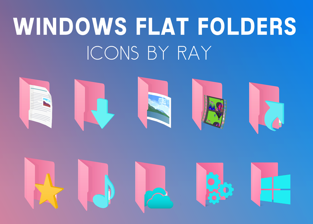 1000x716 Windows Pink Falt Folders