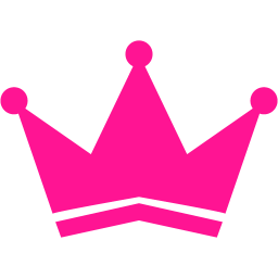 256x256 Deep Pink Crown Icon