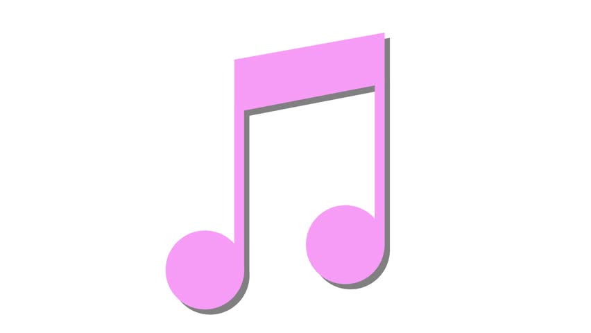 852x480 Musical Note Icon In And Out Animation Loop Pink