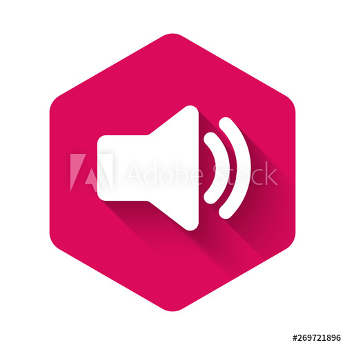 500x500 White Speaker Volume Icon