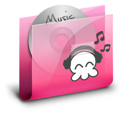 256x256 Folder Music Pink Icon