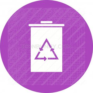 300x300 Recycle Bin Flat Round Corner Icon
