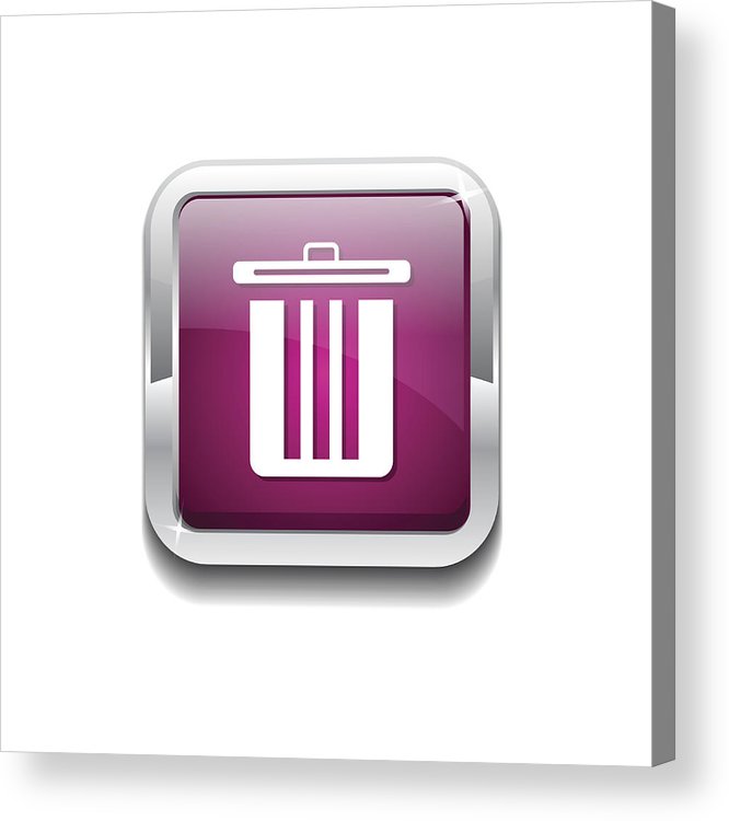 666x750 Recycle Bin Pink Vector Icon Button Acrylic Print