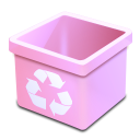 128x128 Square Recycle Bin Empty Pink Icon, Png Clipart Image