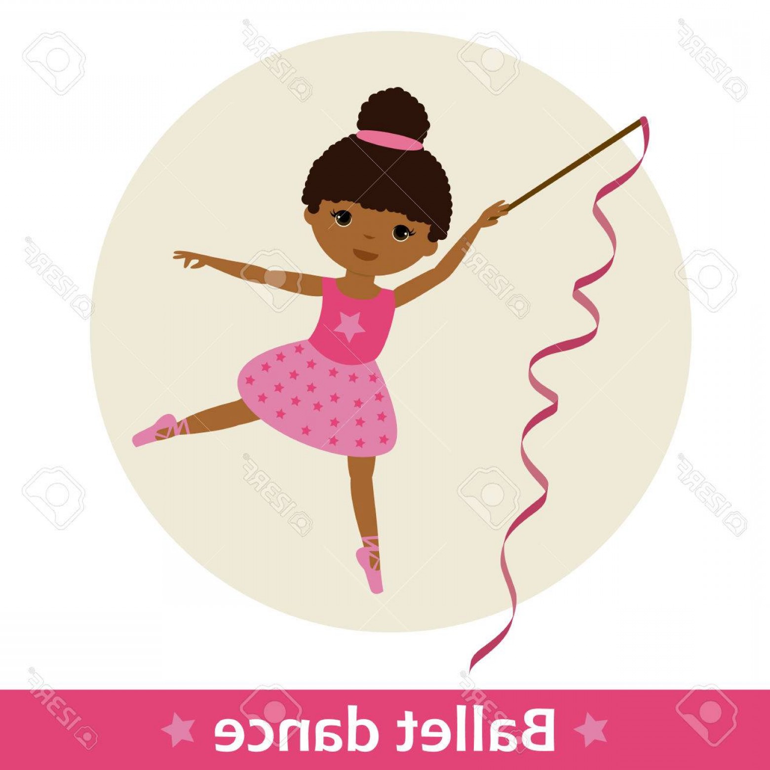 1560x1560 Photostock Vector Ballerina With Pink Ribbon Icon Soidergi