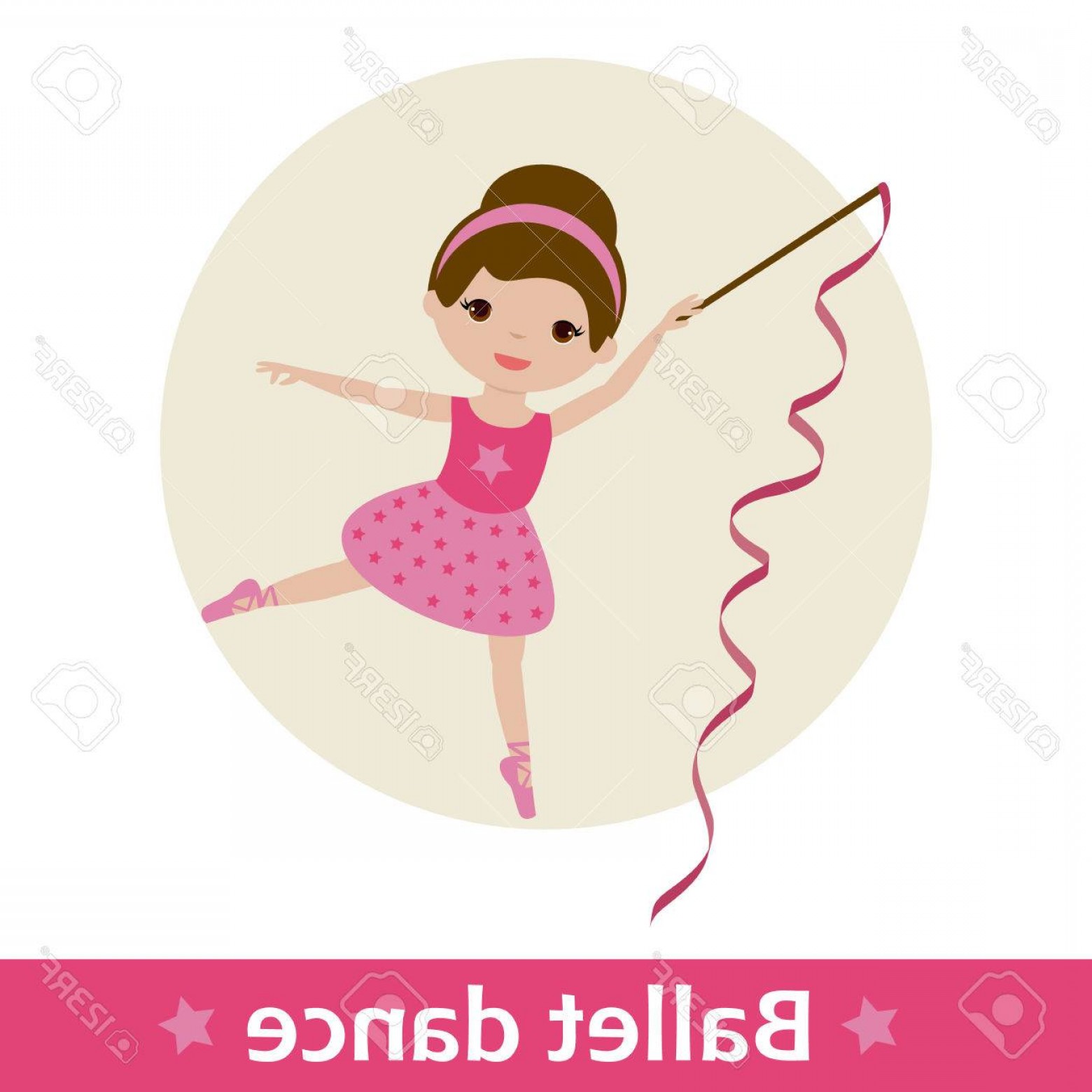 1560x1560 Photostock Vector Ballerina With Pink Ribbon Icon Hoodamathrun