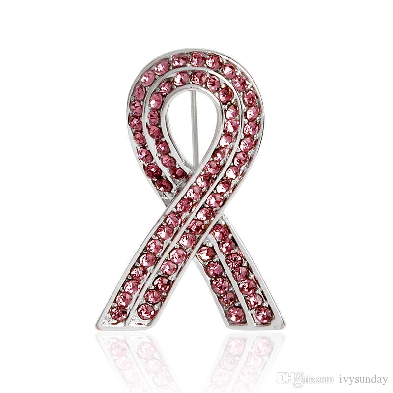 800x800 Pink Ribbon Brooch For Women Rhineston Icon Badge Hard Enamel Pin