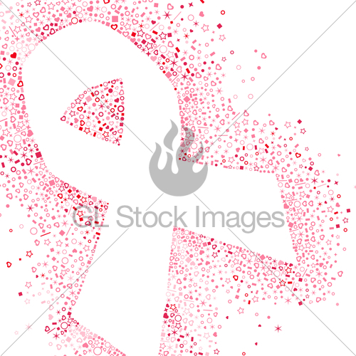 500x500 Breast Cancer Awareness Pink Ribbon Icon Shape Gl Stock Images