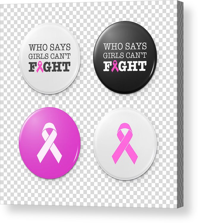 666x750 Realistic Button Badges With Cancer Theme Inscription And Pink