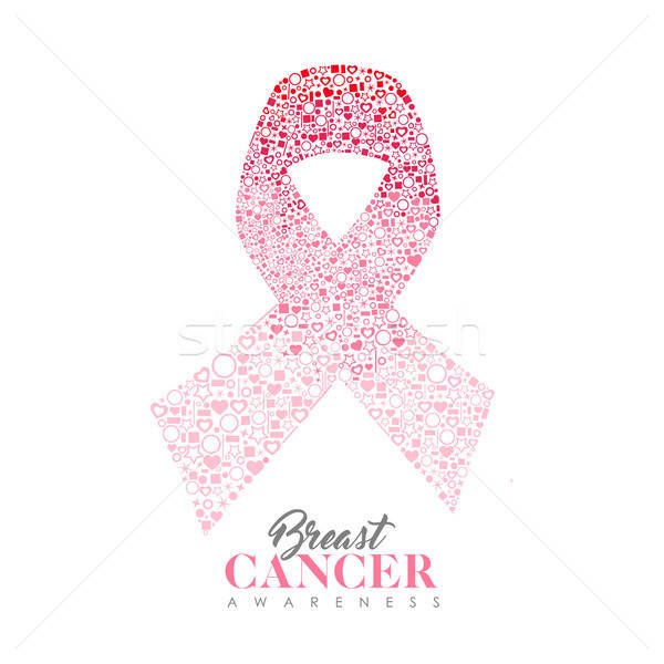 600x600 Breast Cancer Care Card Of Pink Ribbon Icon Shape Vector