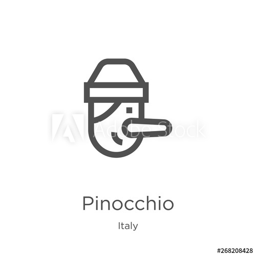 500x500 Pinocchio Icon Vector From Italy Collection Thin Line Pinocchio