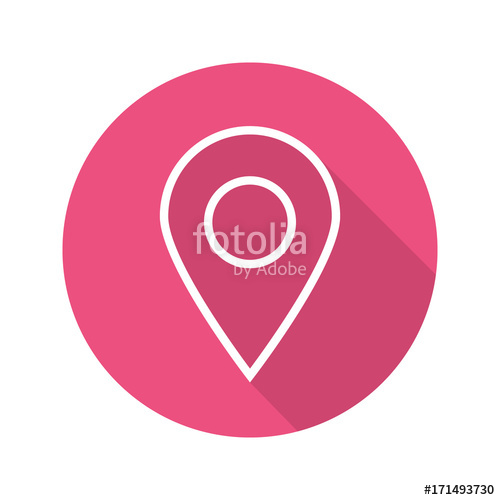 500x500 Pinpoint Flat Linear Long Shadow Icon Stock Image And Royalty