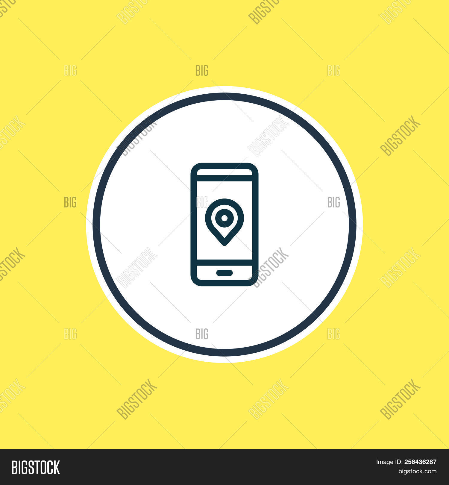 1500x1620 Illustration Of Pinpoint Icon Line Beautiful Phone Element