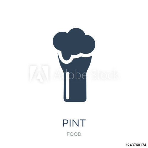 500x500 Pint Icon Vector On White Background, Pint Trendy Filled Icons F