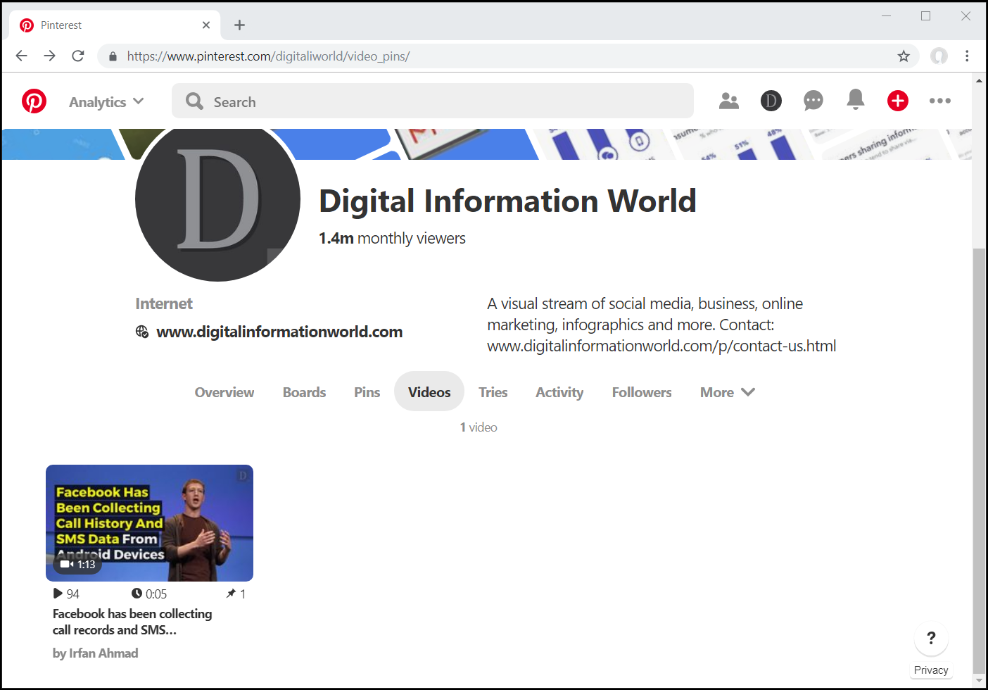 1404x980 Is Experimenting With A Video Tab On User Profiles