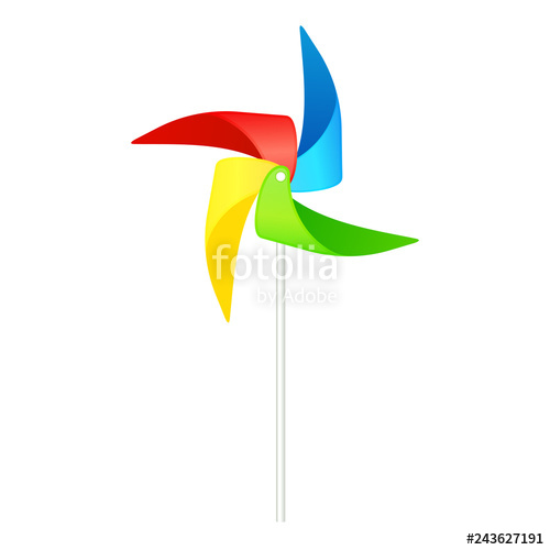 500x500 Pinwheel Icon Clipart Image Isolated On White Background Stock