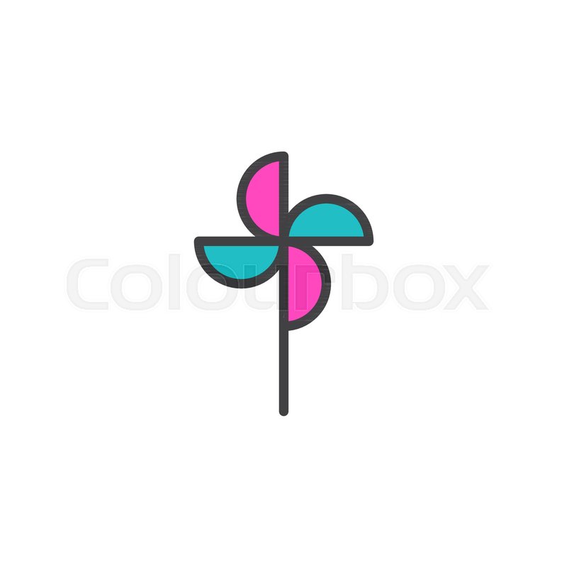 800x800 Windmill Toy Filled Outline Icon, Line Stock Vector Colourbox