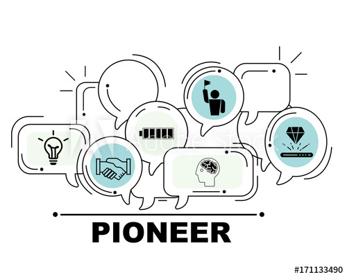 500x400 Pioneer Icons Set For Business Illustration Design