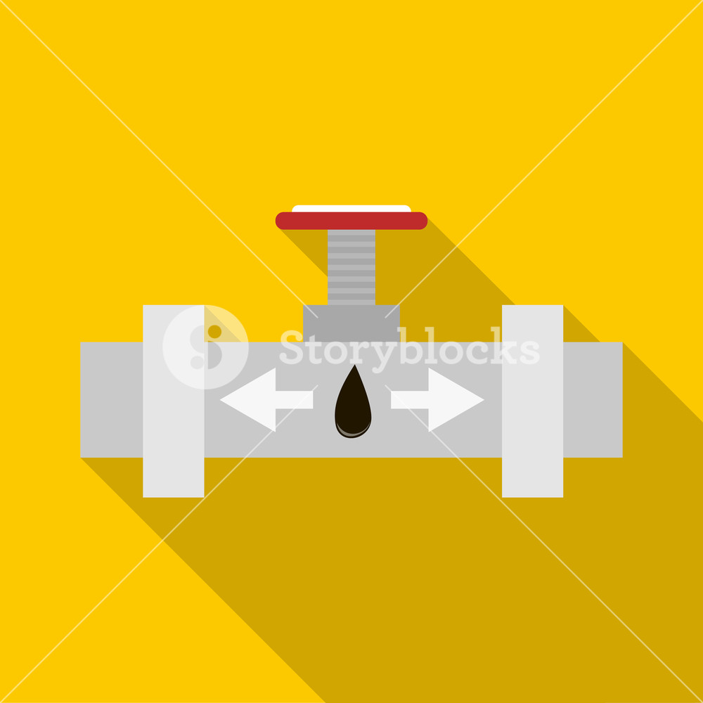 1000x1000 Pipeline With A Valve Icon In Flat Style With Long Shadow Royalty