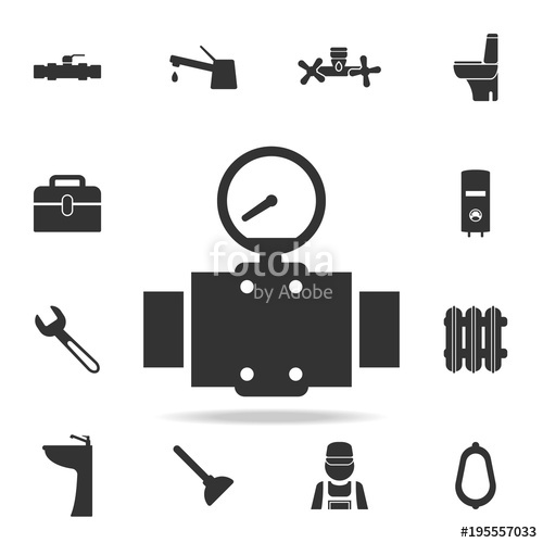 500x500 Pressure Sensor On Pipeline Icon Detailed Set Of Plumber Element