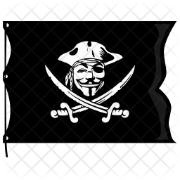 256x256 Pirate Flag Icon Of Glyph Style