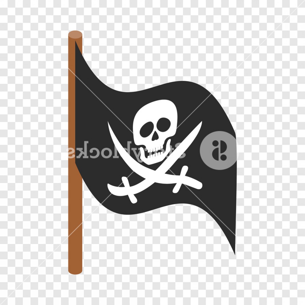 1200x1200 Pirate Flag Isometric Icon D On A Transparent Background Vector