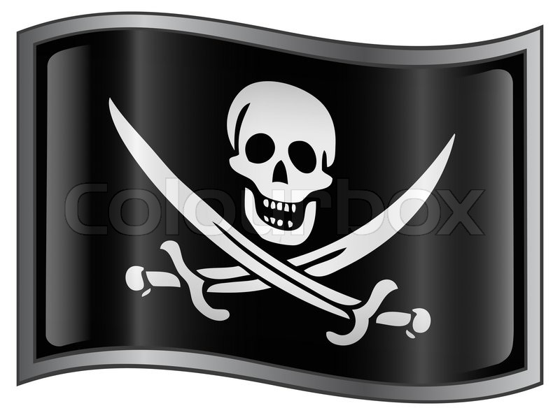 800x594 Pirate Flag Icon, Isolated On White Stock Image Colourbox