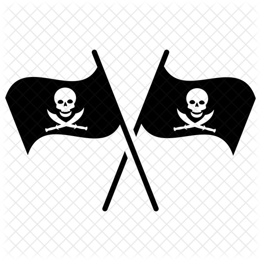 512x512 Crossed Pirate Flag Icon Of Glyph Style