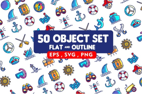 580x386 Pirate Icon And Clip Arts Pack Graphic