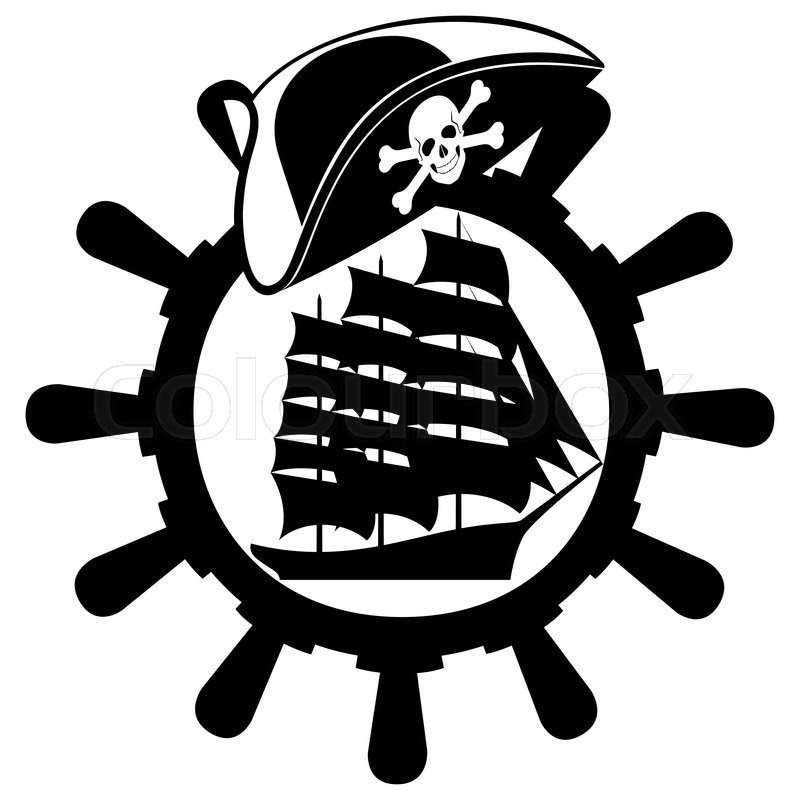 800x800 Pirate Icon Ship Steering Wheel And Stock Vector Colourbox