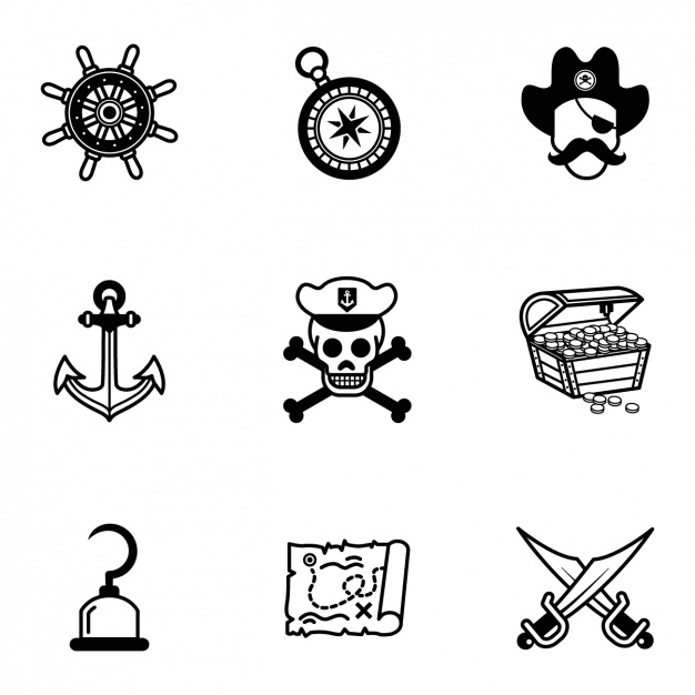 626x626 Pirate Icons Collection Vector Free Download