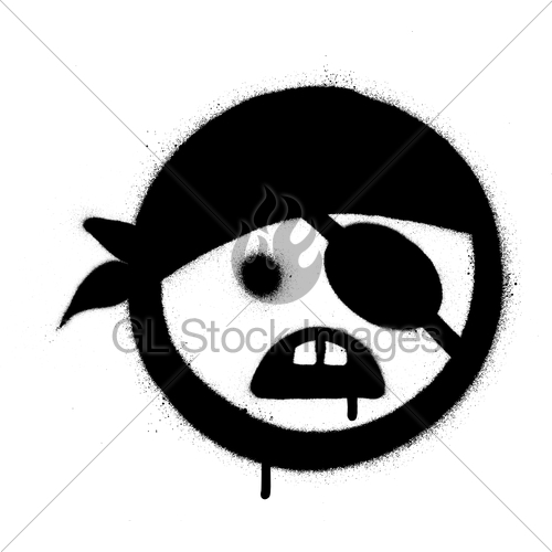 500x500 Graffiti Pirate Icon In Black Over White Gl Stock Images