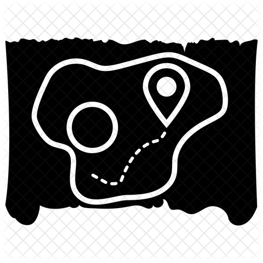 512x512 Pirate Map Icon Of Glyph Style