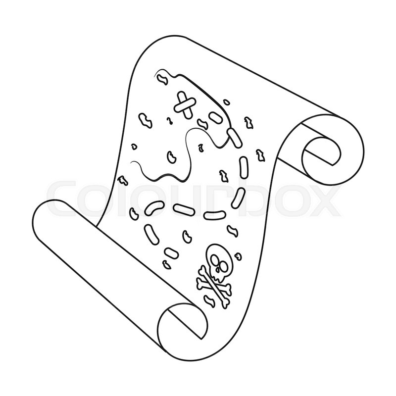 800x800 Pirate Treasure Map Icon In Outline Stock Vector Colourbox