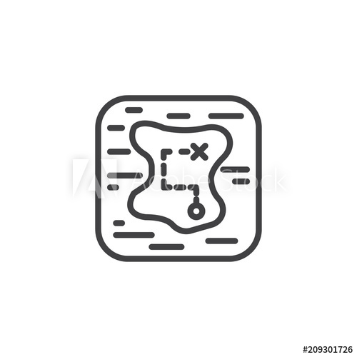 500x500 Treasure Map Outline Icon Linear Style Sign For Mobile Concept