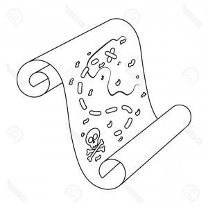 300x300 Photostock Vector Pirate Treasure Map Icon In Outline Style