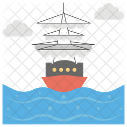 Pirate Ship Icon Of Flat Style 256x256 Pirate Ship Icon Of Flat Style