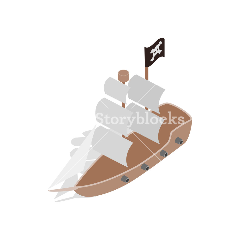 Pirate Ship Icon In Isometric Style Isolated On White 1000x1000 Pirate Ship Icon In Isometric Style Isolated On White
