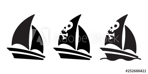 Boat Vector Pirate Ship Icon Logo Skull Crossbones Sailboat Yacht 500x250 Boat Vector Pirate Ship Icon Logo Skull Crossbones Sailboat Yacht