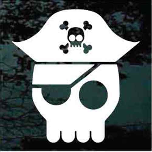 500x500 Pirate Skull Icon Decals Pirate Stickers