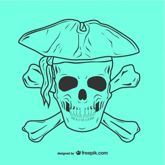 626x626 Pirate Skull Icon Illustration Free Vector