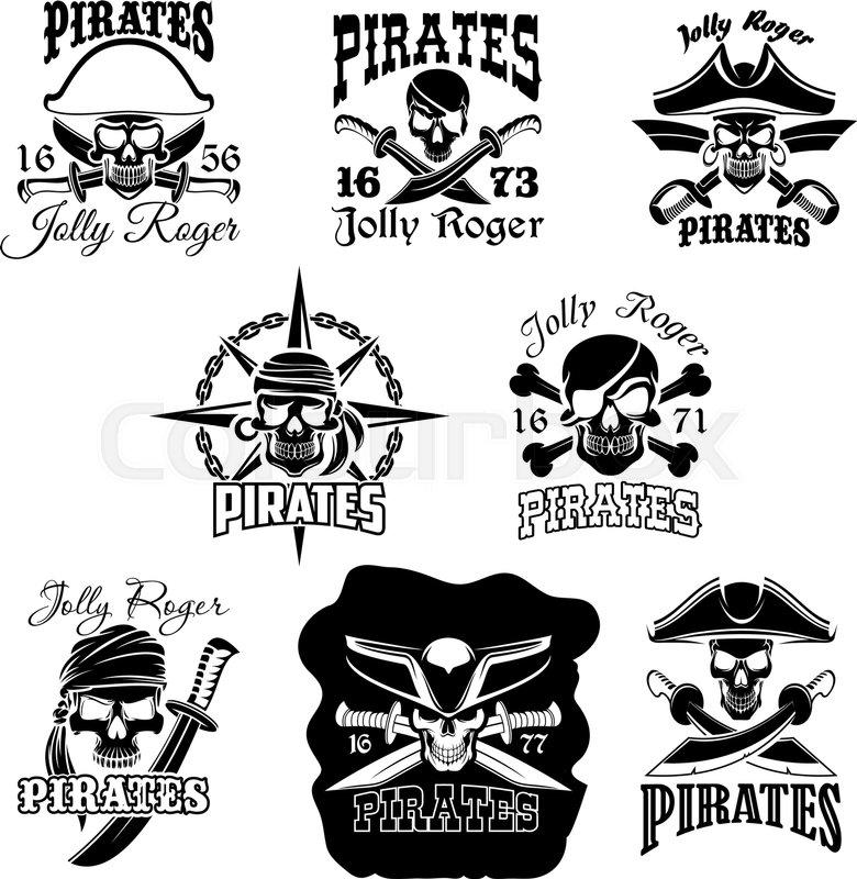 780x800 Pirate Skull With Crossbones Icon Set Stock Vector Colourbox