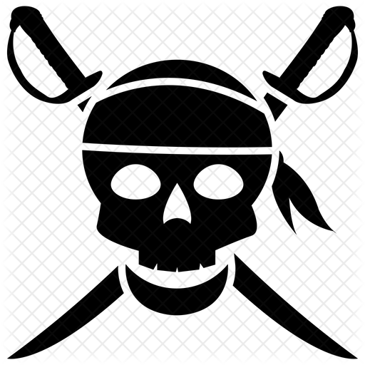 512x512 Pirates Skull Icon Of Glyph Style