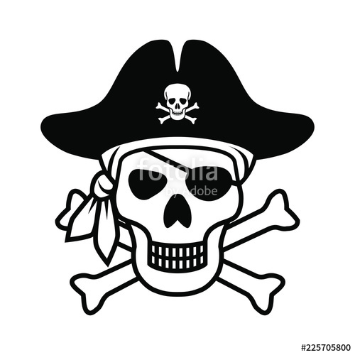 500x500 Symbol Jolly Roger Icon Pirate Skull Isolated On White Background